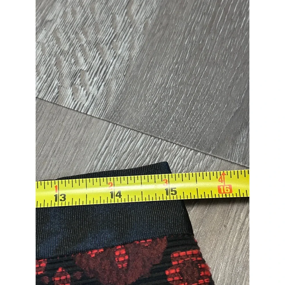 Boden Red Black Jacquard Floral Pencil Skirt US 8L Lined Knee Length Academia